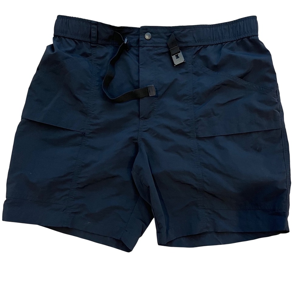 Eddie Bauer Mens Black Ripstop Hiking Shorts Integrated Belt Size Large L
